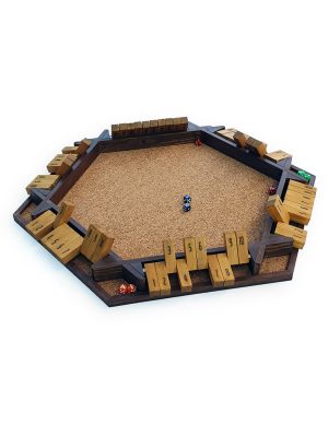 Tabla de joc Shut the Box hexagonală din lemn cu plăcuțe numerotate 1-10