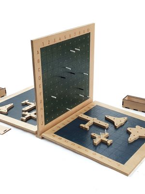 Joc strategie Batalia Avioanelor cu separator vertical tabla grila si cutii depozitare lemn