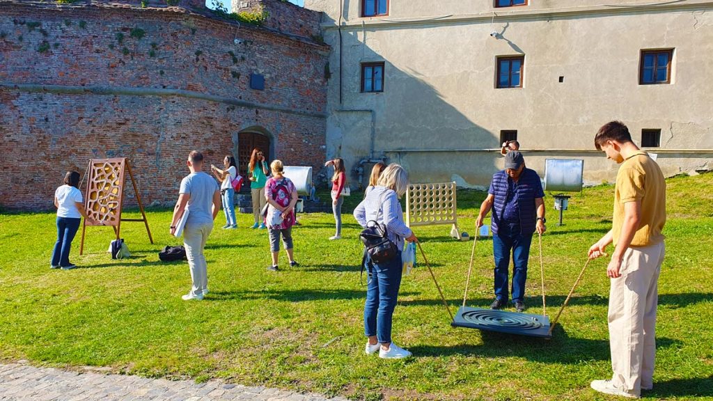 Outdoor setup wooden giant games